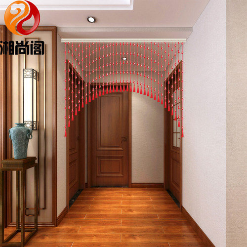 珠帘葫芦水晶卧室门帘厕所客厅帘隔断玄关过道装R饰流苏免打孔挂