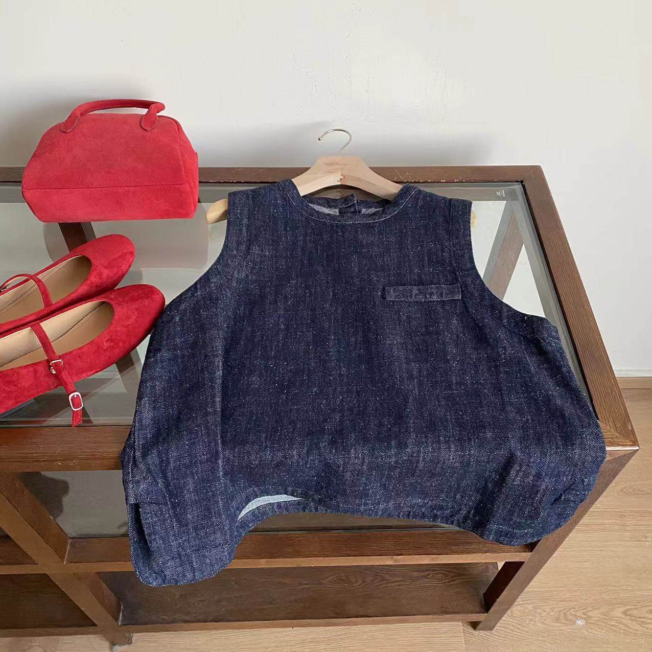 小文姐W1121- 水洗牛仔马甲女春秋高级感复古时髦圆领马夹背心,女装/女士精品,马夹,淘宝优惠券,粉丝福利购,淘宝优惠卷