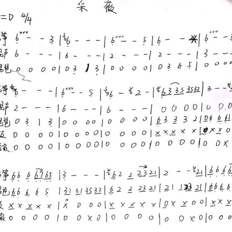 采薇古筝三重奏+打击乐 民乐合奏谱扒谱