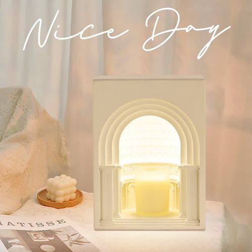 美容院香薰灯融蜡灯台灯床头小夜灯无火万神殿建筑北欧氛围熔烛灯