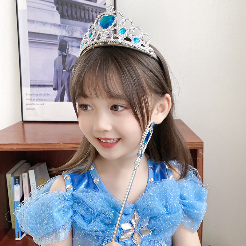 儿童公主皇冠雪花发箍长辫子碎发发卡魔法棒发饰女童头箍女王头饰