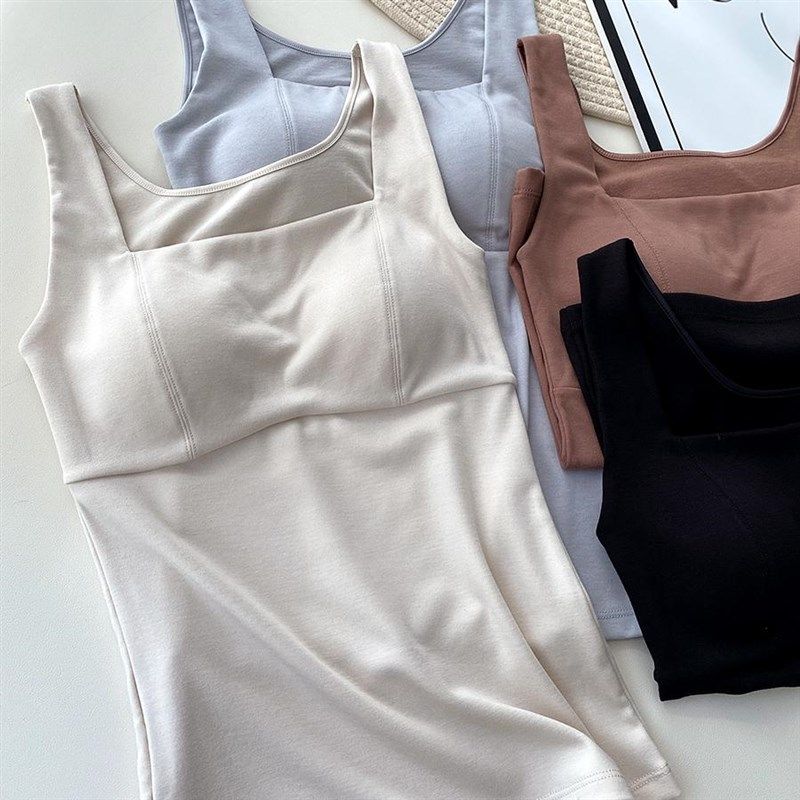 秋冬磨毛保暖背心方领美雅碧椰油美肤固定乳胶杯打底上衣大52023,女士内衣/男士内衣/家居服,保暖上装,淘宝优惠券,粉丝福利购,淘宝优惠卷