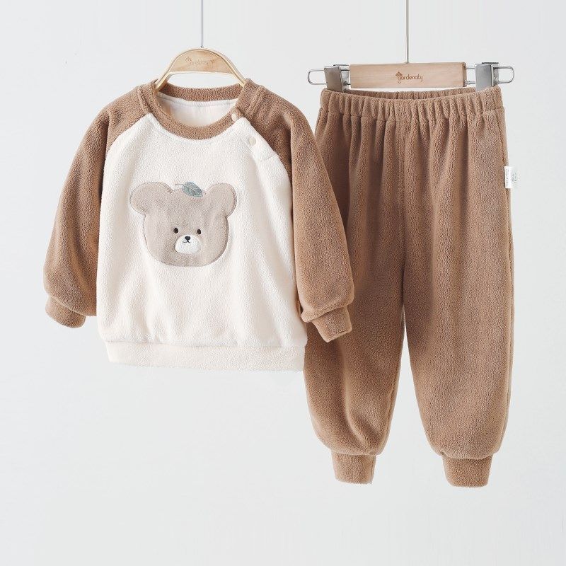 婴儿家居服套装秋冬季摇粒绒双层卡通男女宝宝保暖加厚冬装睡衣服,童装/婴儿装/亲子装,家居服套装,淘宝优惠券,粉丝福利购,淘宝优惠卷