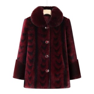 中老年人冬装女奶奶冬季外套妈妈加绒保暖大衣母亲洋气衣服高贵