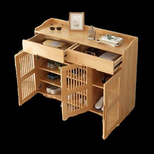 实木鞋柜大容量透气入户门鞋柜客厅玄关柜经济型简约鞋柜家门口用