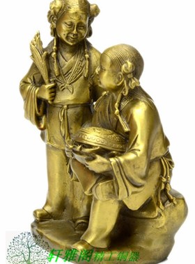 纯铜和合摆件家庭婚房贺新婚结婚摆设家居卧室夫妻摆件礼品