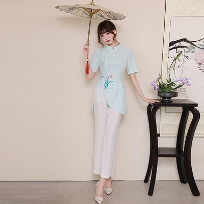 美容师工作服高端美容院秋冬套装养生馆足疗推拿按摩技师工衣长裤