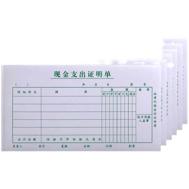 现金支出证明单报销单会计凭证标准支出单48K凭单财务用单据包邮
