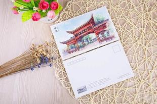 中国风景明信片宁波天一阁南塘老街溪口前童古镇手绘明信片包邮
