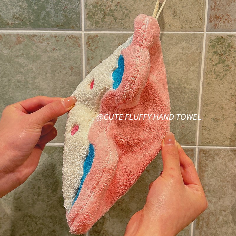 可爱猫咪擦手毛巾可挂式高颜值厨房双层超强吸水不掉毛抹布擦手帕