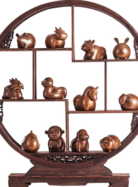 铜欣祥 紫铜十二生肖创意家居装饰品摆件客厅玄关办公室饰品摆件