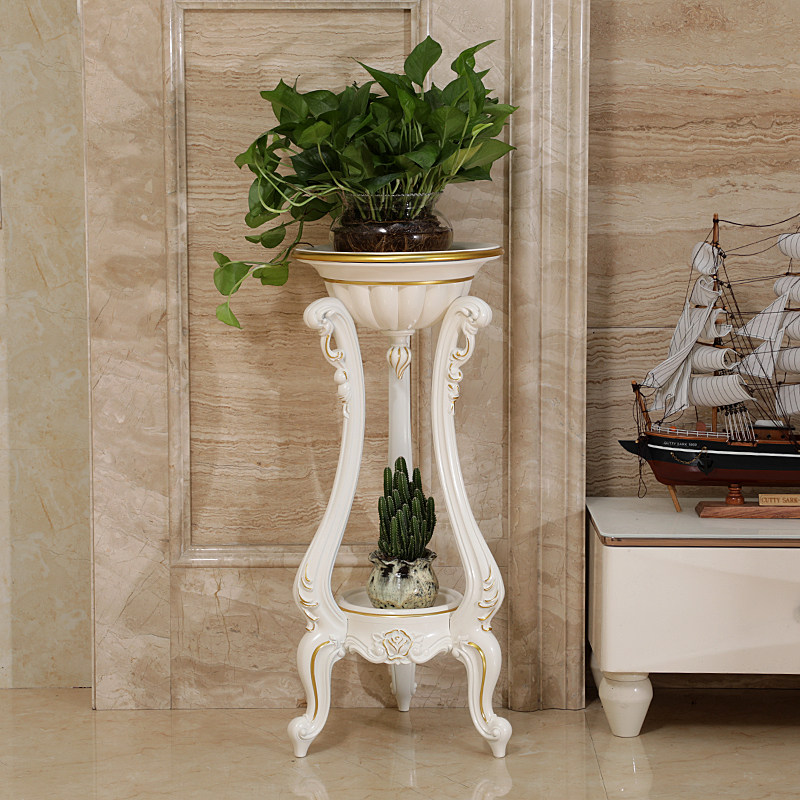 欧式花架仿实木客厅室内地面多层绿萝花盆架简约阳台落地吊兰花架