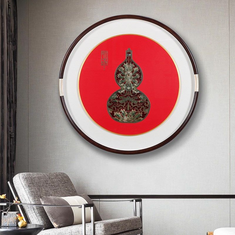 新中式圆形铜雕画手工錾刻入户玄关走廊装饰画高档沙发背景墙壁挂,家居饰品,现代装饰画,淘宝优惠券,粉丝福利购,淘宝优惠卷