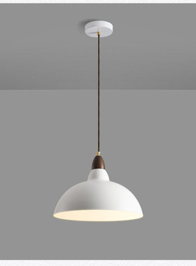 北欧侘寂风餐吊灯日式白色原木风格铁艺灯具书房双头单头餐厅吊灯