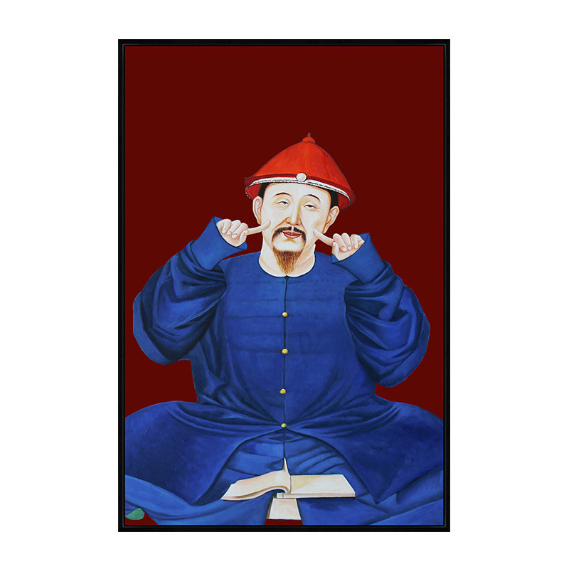 新中式人物装饰画幽默客厅沙发背景墙挂画走廊过道壁画竖版玄关画