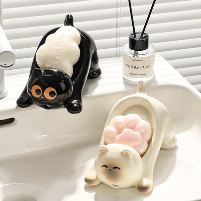 高颜值肥皂盒沥水家用2025新款陶瓷高级轻奢香皂盒高档肥皂置物架