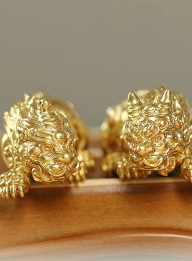 实心中国风铜饰纯铜貔貅黄铜钥匙扣配件挂件小礼品吉祥小饰品