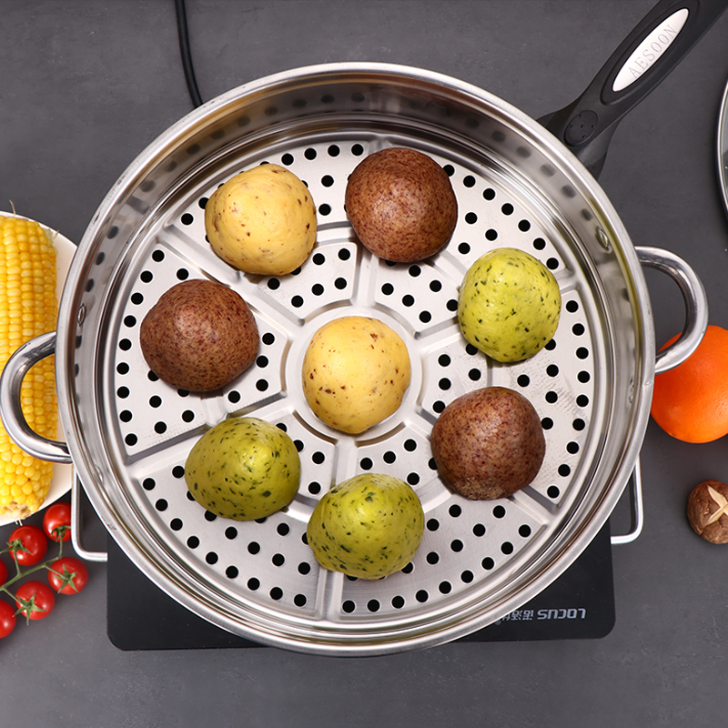 蒸锅配件蒸屉蒸笼家用不锈通用蒸格笼屉炒锅蒸架30cm32cm34cm厘米