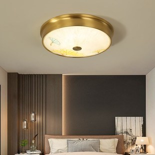 铜吸顶灯简约大气卧室灯过道灯防虫吸顶灯新款 美式 铜吸顶灯新中式