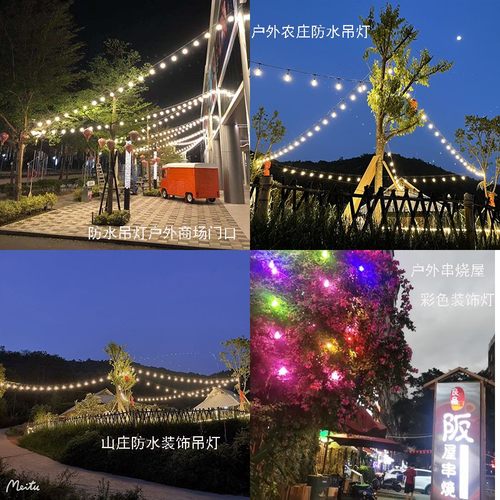 复古户外防水串联吊灯爱迪生灯泡婚庆舞台晚会酒吧带电线插头灯串