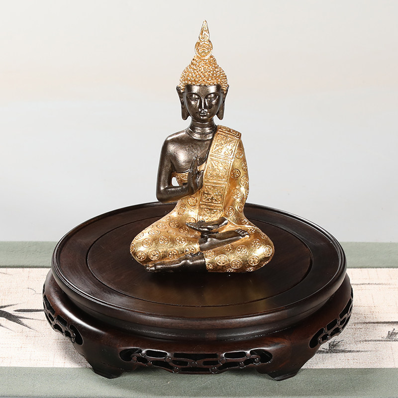 实木圆形花盆底座奇石头鱼缸花瓶酒坛佛像茶壶工艺品摆饰底座托架