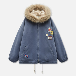 Prefab Epide 座山雕水洗做旧刺绣勋章毛领夹克外套 官方正品