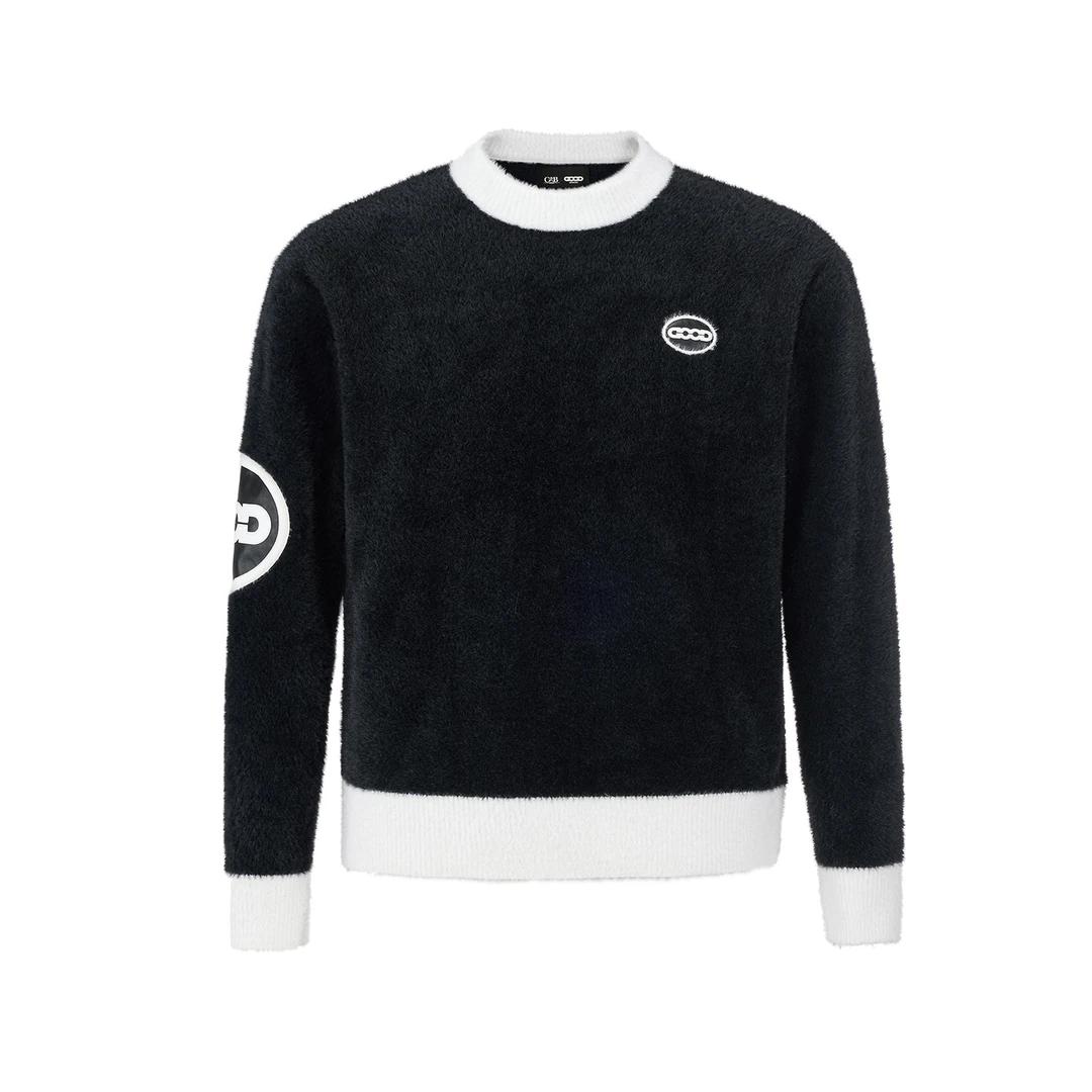 GOODBRAND撞色贴布圆领毛衣