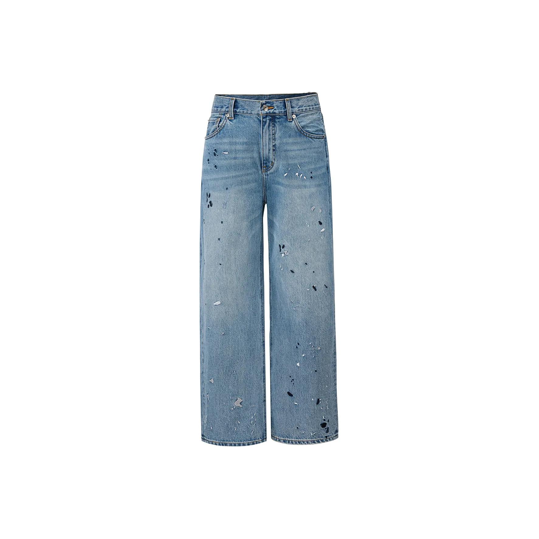 GOODBRAND蓝色泼墨牛仔裤