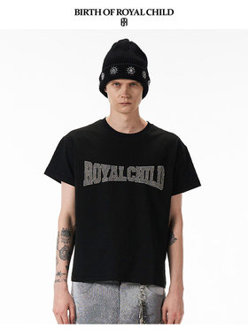 【品牌直发】BIRTH OF ROYAL CHILD BORC 水晶字母T恤高支棉贴身
