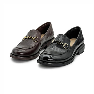 圆头职场浅口单鞋 时尚 宁儿专享 56007 棕黑爵迹