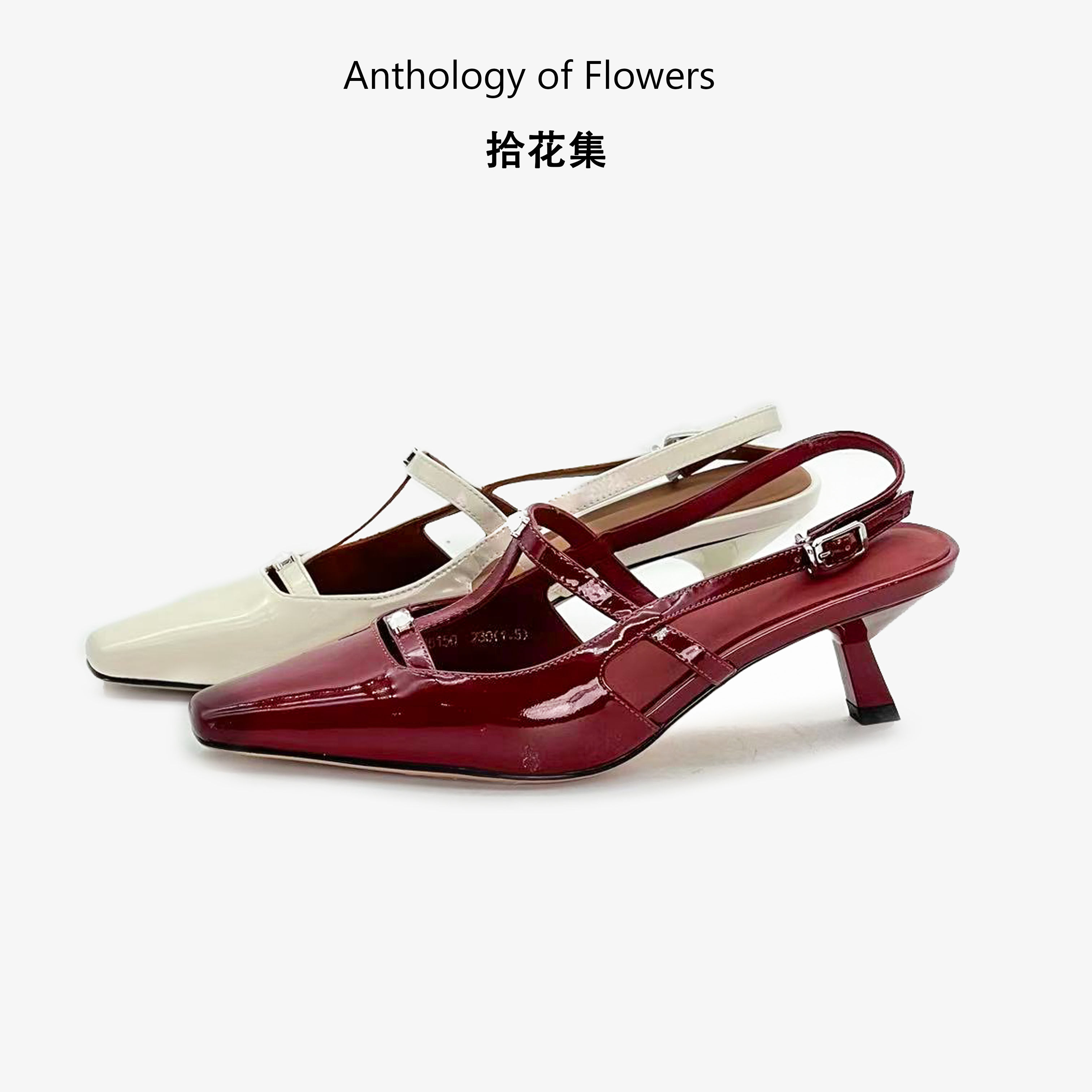 【宁儿专享】&ldquo;玫瑰荆棘&rdquo;小方头牛漆皮泫雅风凉鞋55150