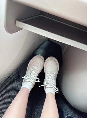 【宁儿自留N双】飞驰人生进口植鞣牛皮增高小白鞋47050