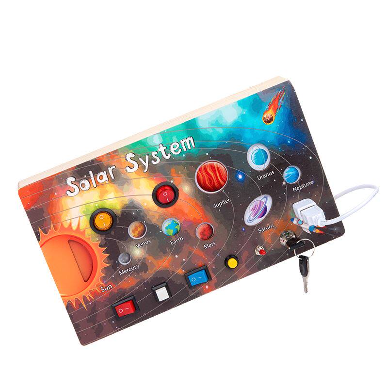 MONTESSORI EARLY EDUCATION CHILDRENS BUSY BOARD LED LUMINOUS UNLOCKING ELECTRONIC SCIENCE AND EDUCATION EDUCATIONAL CROSS-BORDER TOYS WOODEN TOYS