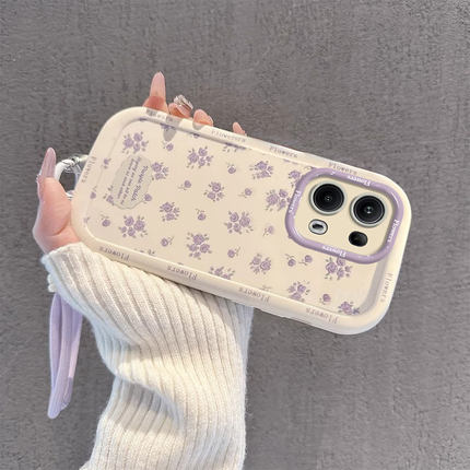 适用OPPOReno14手机壳Reno14Pro新女款13por紫色碎花12高级感11带挂绳10全包防摔find X8s+创意x7时尚x6爆款