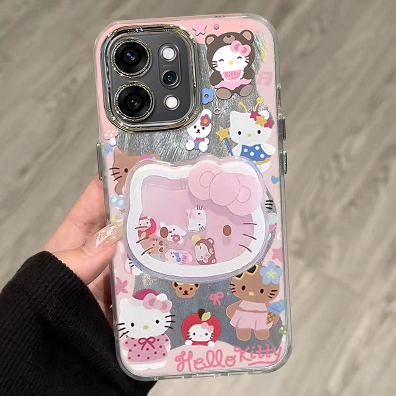 适用OPPOReno14手机壳Reno13凯蒂猫支架12/11高级感新女款10Pro+自带镜头膜9/8全包防摔7se时尚爆款reno6外壳