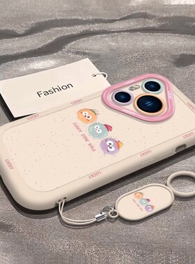 适用华为pura70ultra手机壳新款女mate60可爱卡通p50创意软壳40pro彩色煤球nova12全包防摔11se攀岩挂绳10套