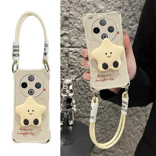 适用vivoY500手机壳Y300T星星支架Y200i女款vivo全包带挂绳y78+四角防摔壳y77e网红爆款y76s超好看y73s小清新