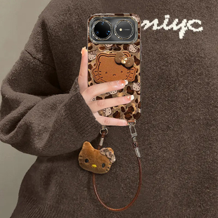 适用华为nova15ultra手机壳14Pro豹纹凯蒂13高级感12新款 10创意公仔挂绳nova9全包防摔8带镜头膜7外壳6 女11