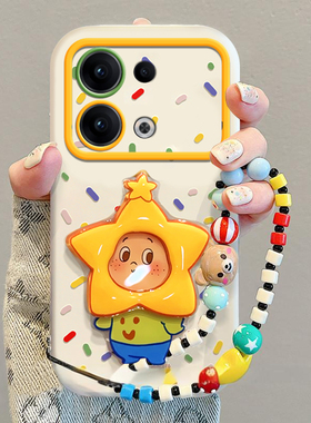 适用OPPOReno13手机壳Reno14星星人支架12Pro新款硅胶软壳11/10全包防摔reno9带挂绳8Pro+女款7/6可爱卡通风5