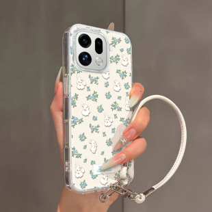 适用OPPOFindX9Pro手机壳X8S 女OPPO大孔防摔保护套X6不包摄像头X5可爱卡通风Find 碎花兔子X7Ultra高级感新款