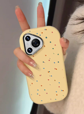 华为Pura70手机壳p60art液态硅胶nova12高级感全包防摔11Pro小众创意10se彩色波点9/8女新款mate50魅特40/30