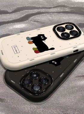 适用小米14Pro手机壳新款女13ultra泼墨猫咪civi4Pro情侣款不撞壳civi3/2全包MIUI11超薄防摔12s可爱12x卡通