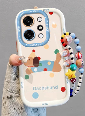 适用OPPOReno14手机壳Reno13腊肠狗12/11可爱卡通10Pro+高级感小众reno9全包防摔8Pro挂绳手链7se透明9保护套