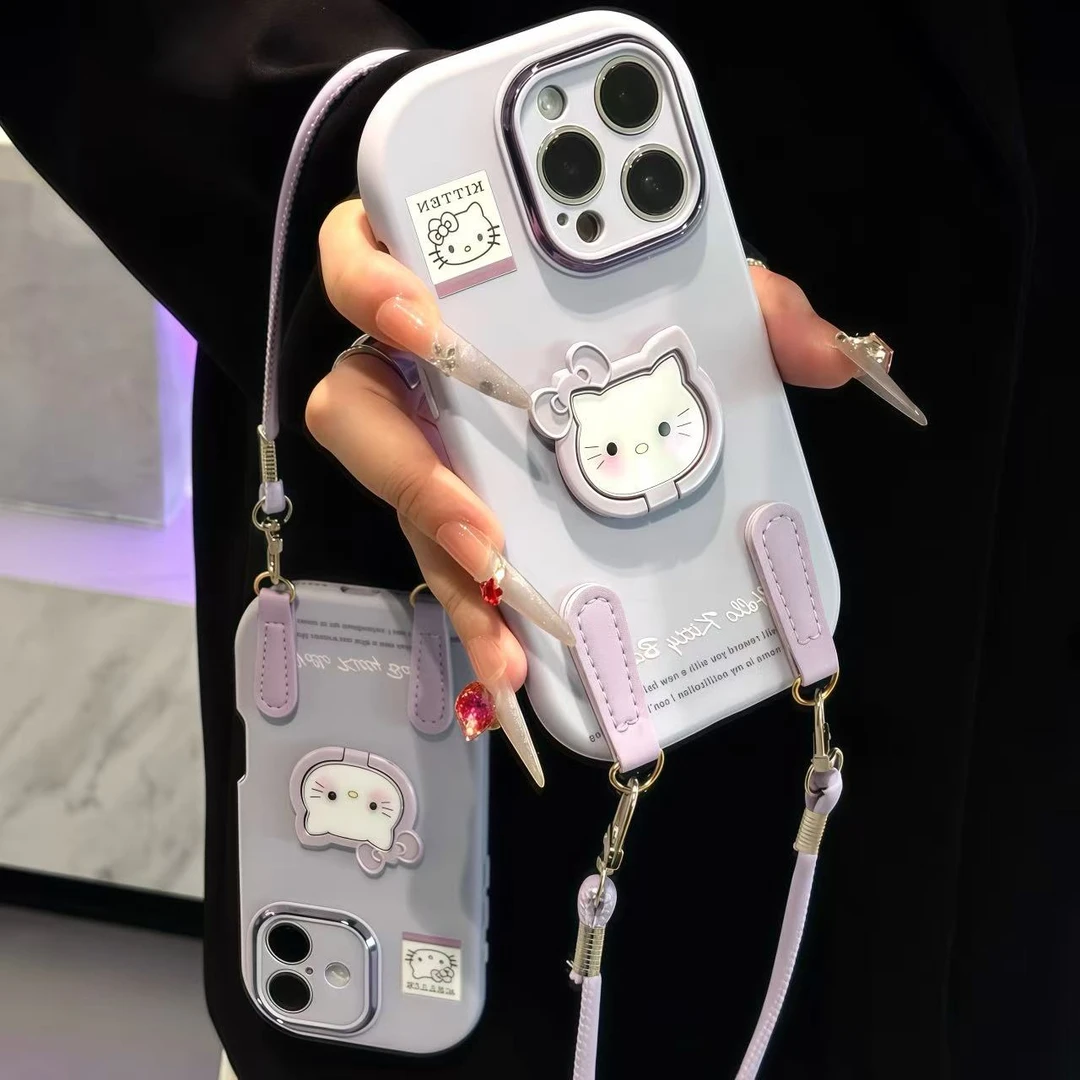 适用苹果13Promax手机壳14Plus女款kitty支架挂绳15Pro可爱卡通iPhone16个性创意12高级感小众11全包防摔外壳,3C数码配件,手机保护套/壳,淘宝优惠券,粉丝福利购,淘宝优惠卷