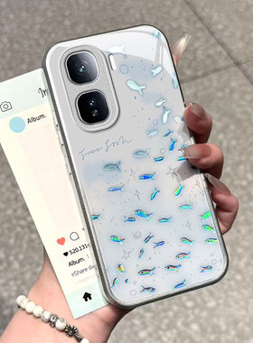 鎏金小鱼适用iQOONeo11手机壳10Pro+高级感新款女icoo爱酷neo9全包防摔8Pro个性创意7se烫金渐变6/5不会撞壳