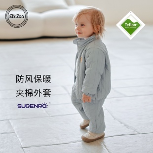 男女宝宝加厚保暖外套新生儿外出棉袄棉裤 Elk Zoo儿童棉服秋冬款