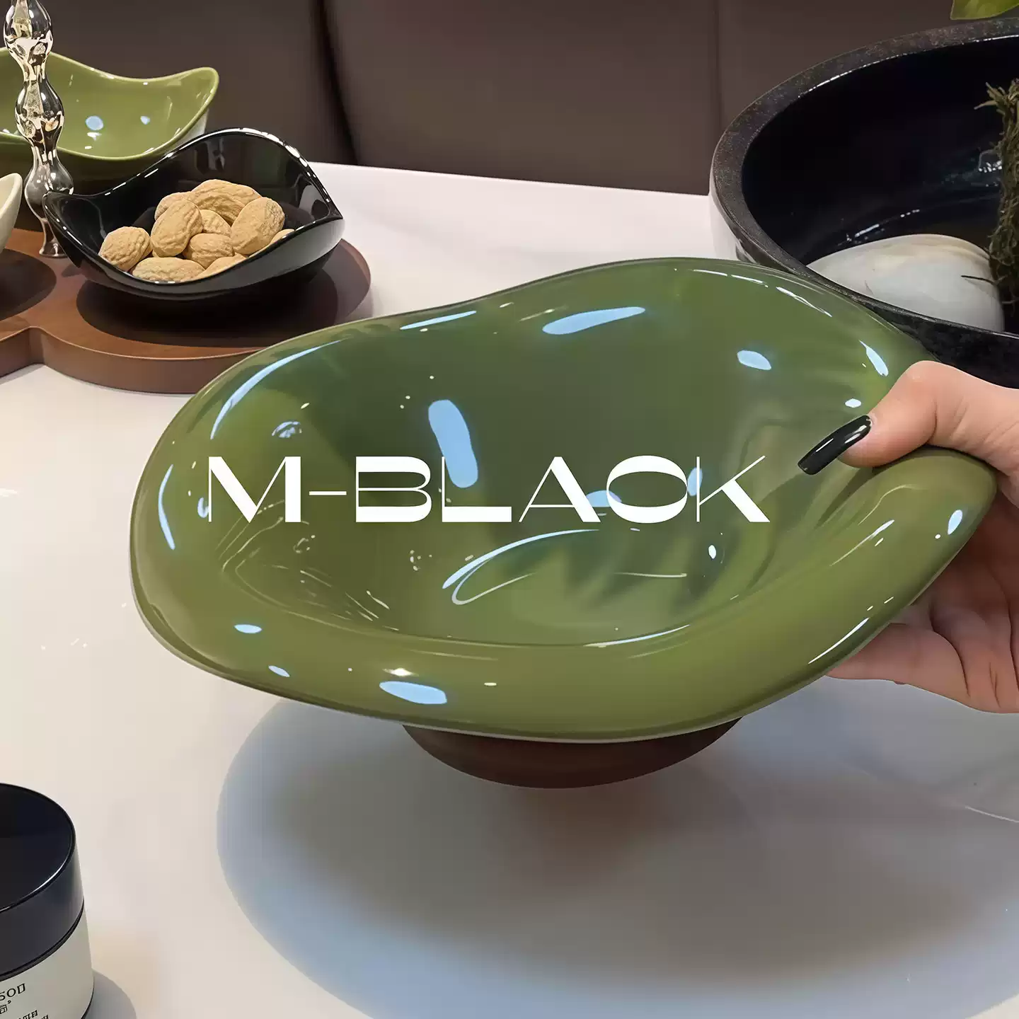陶瓷水果家用盘客厅茶几轻奢高档