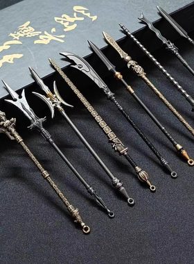 古代武器模型三国全套兵器十八般迷你金属摆件刀剑男孩玩具刀