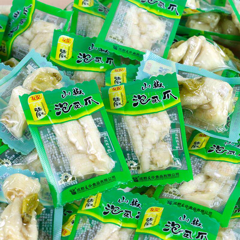 张记友伦泡山椒凤爪500g四川特产休闲麻辣零食鸡爪子山椒泡椒凤爪