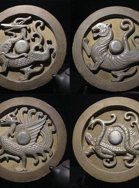 精品四神兽青龙白虎朱雀玄武陶瓷镇宅瓦当工艺礼品摆饰中式客厅装